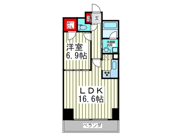 船場ミッドキュ－ブの物件間取画像